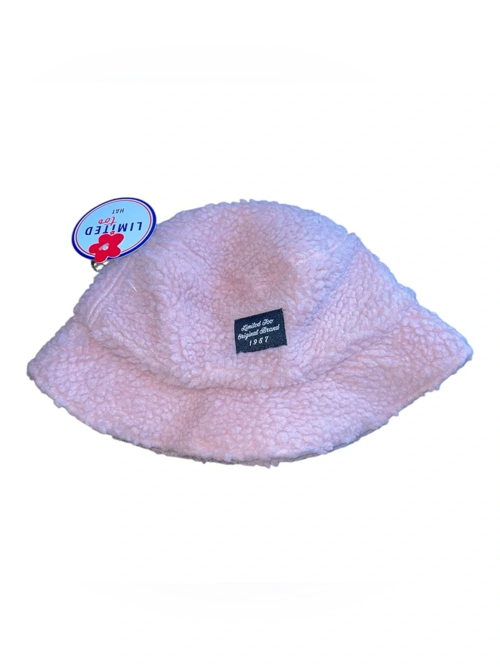 Girls Limited Too Faux Shearling Bucket Hat pink